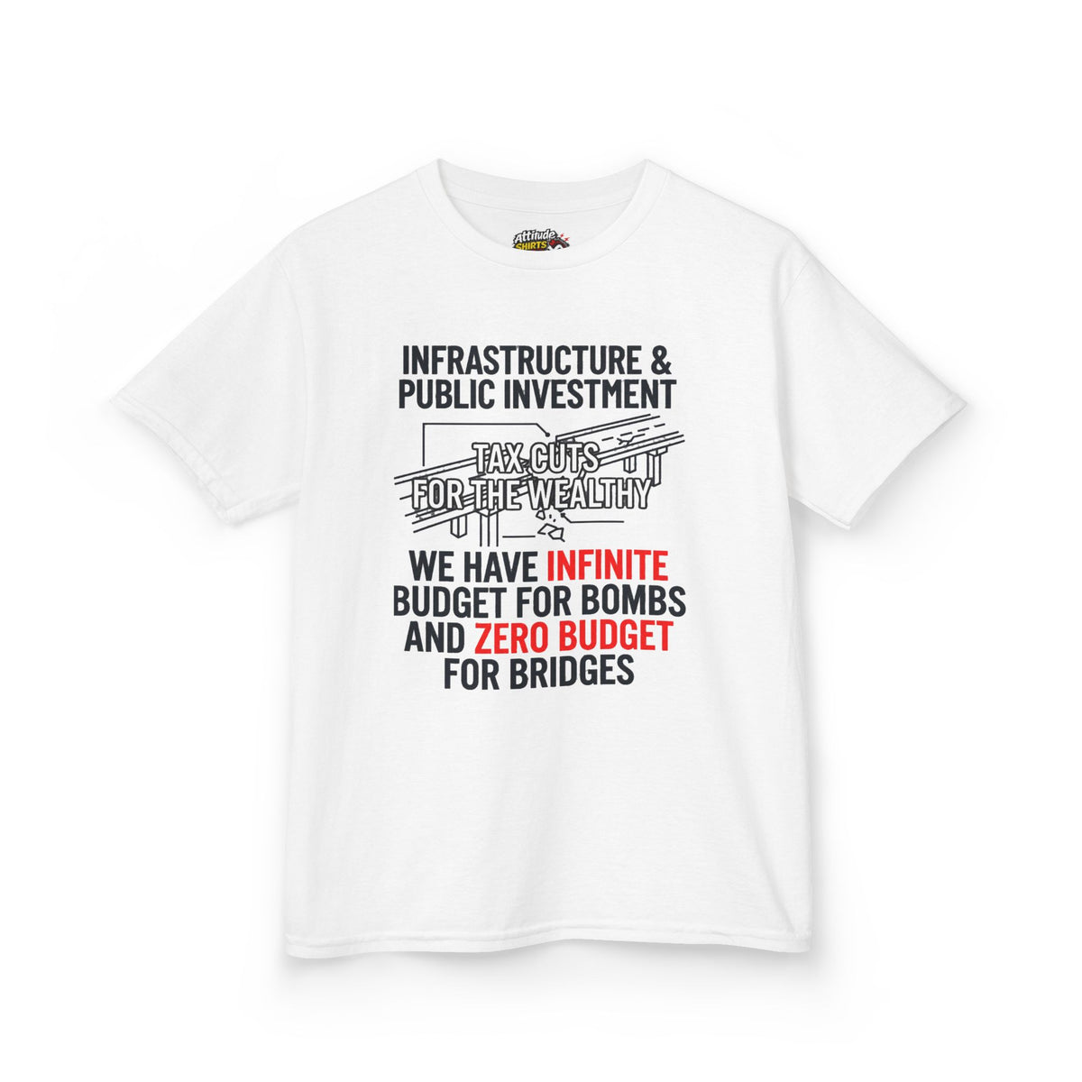 Color: White | Protest Series - Fix The Roads Kids Tee