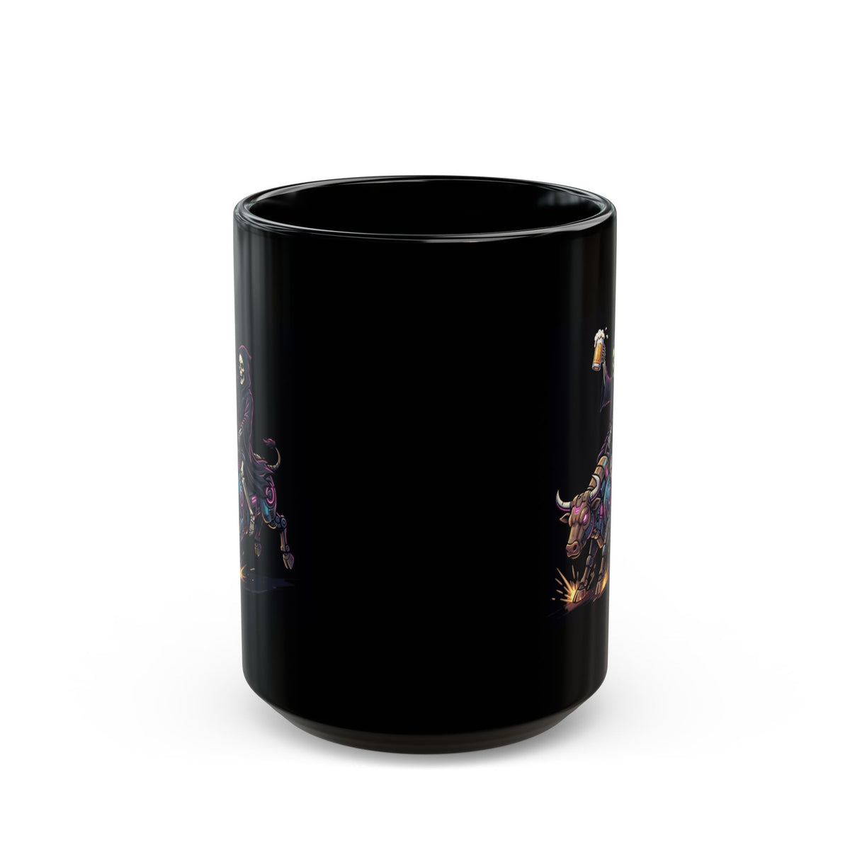 "Reaping the Night Life" Black Ceramic Mug — Graphic