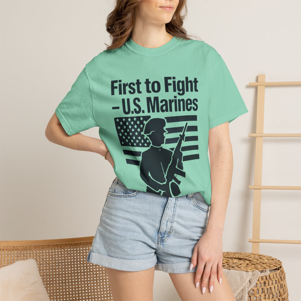 "First to Fight" Unisex Garment-Dyed T-shirt