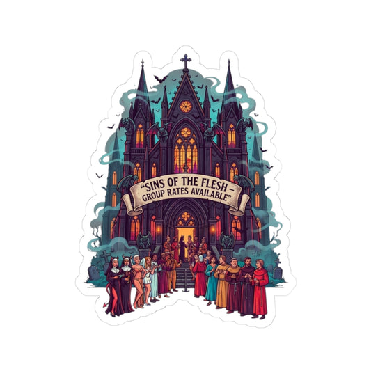 "Sins of The Flesh Group Rates" Sticker — Main