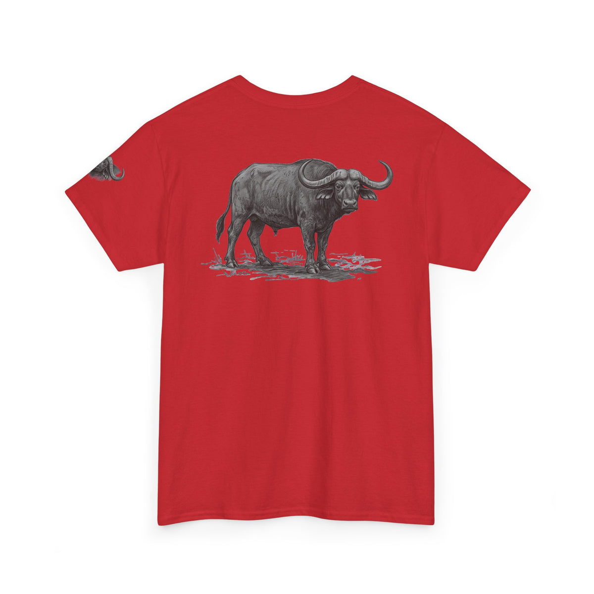 "Pencil Sketch Art Cape Buffalo" Premium Graphic Tee