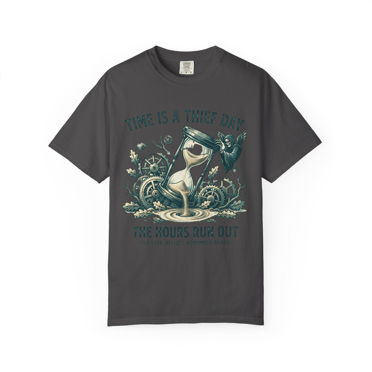 Color: Graphite | Time is a Thief Unisex Garment-Dyed Tee