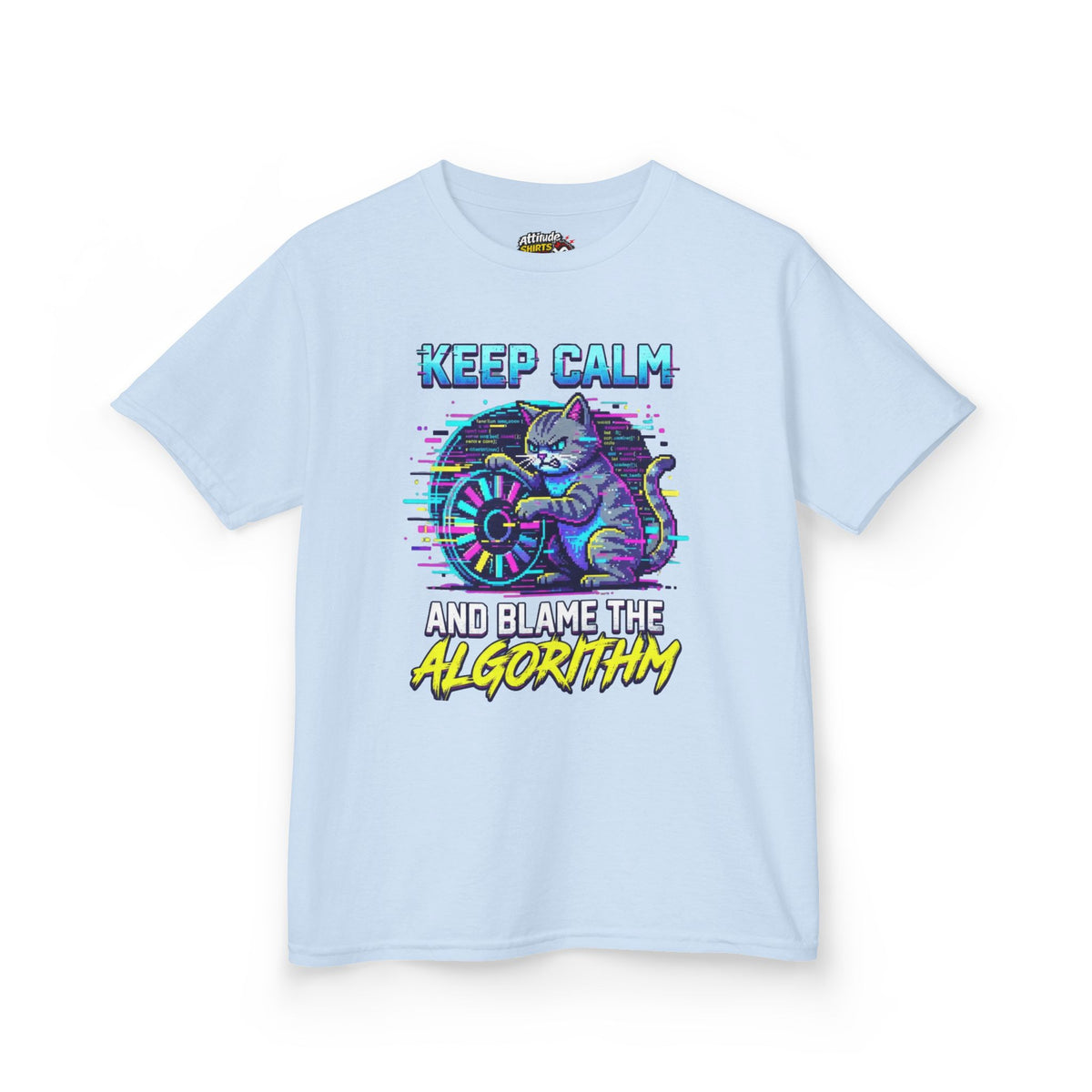 Color: Light Blue | Keep Calm And Blame The Algorithm Kids Tee
