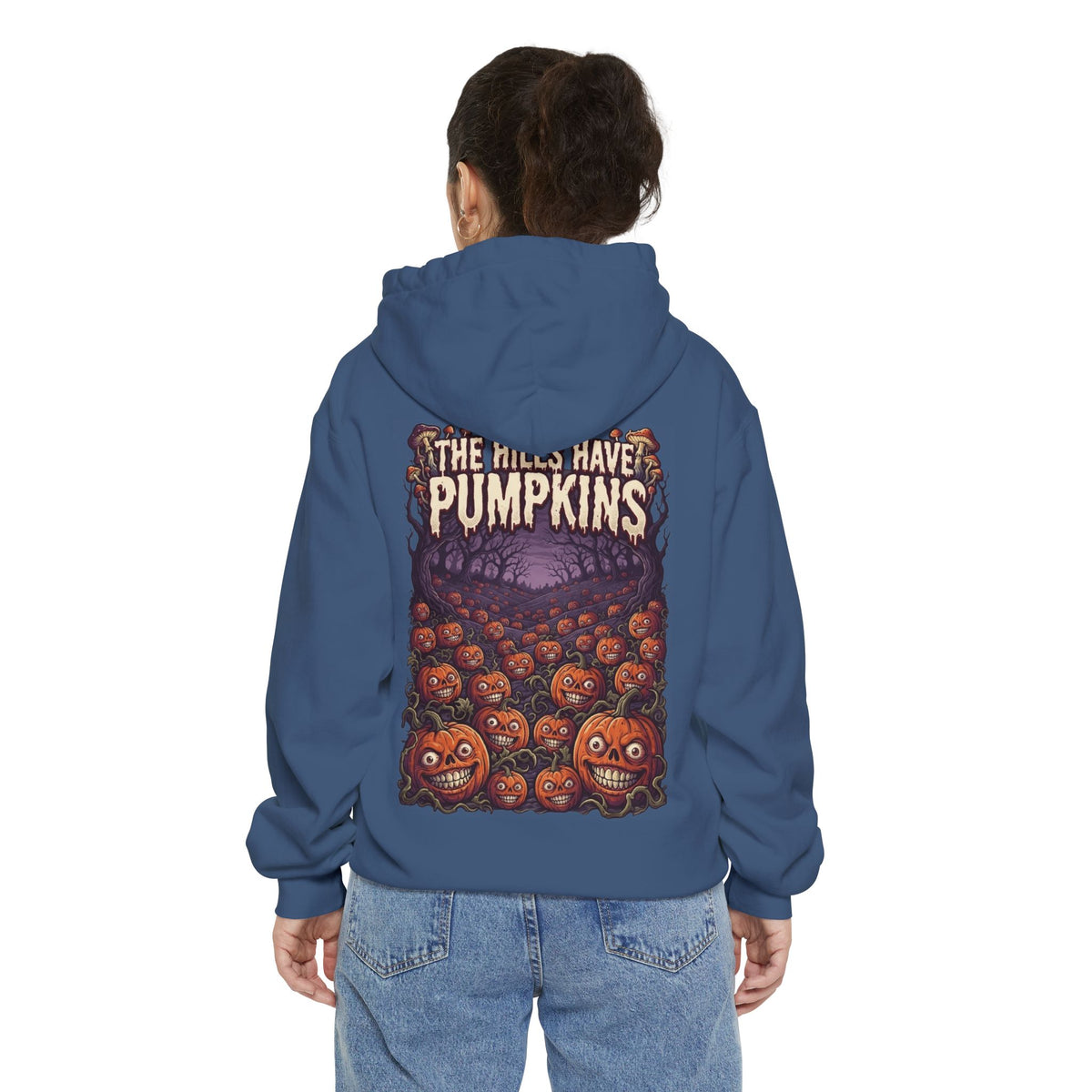 Color: True Navy | The Hills Have Pumpkins Garment-Dyed Hoodie