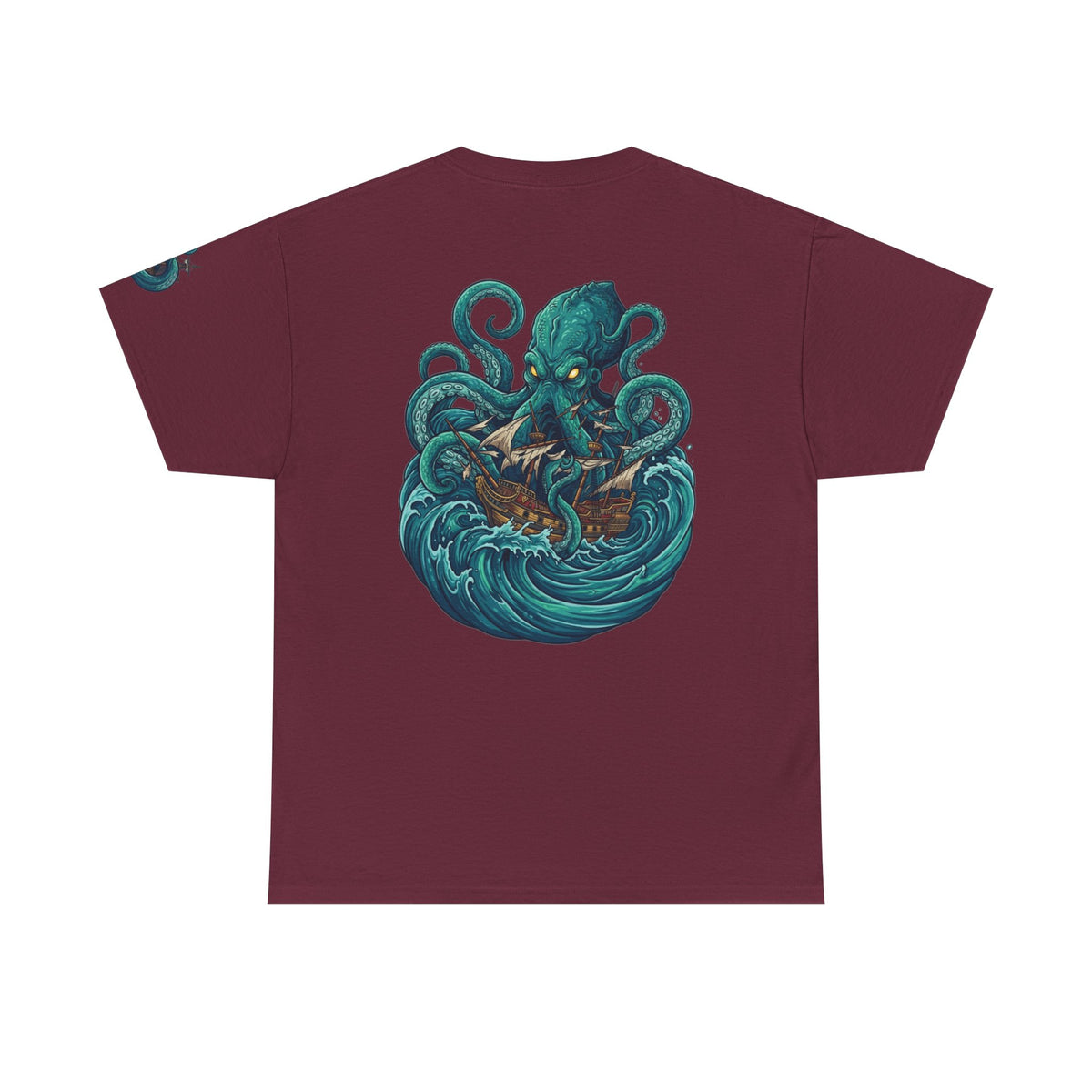 Color: Maroon | The Kraken (Norse-Global Maritime) Premium Graphic Tee