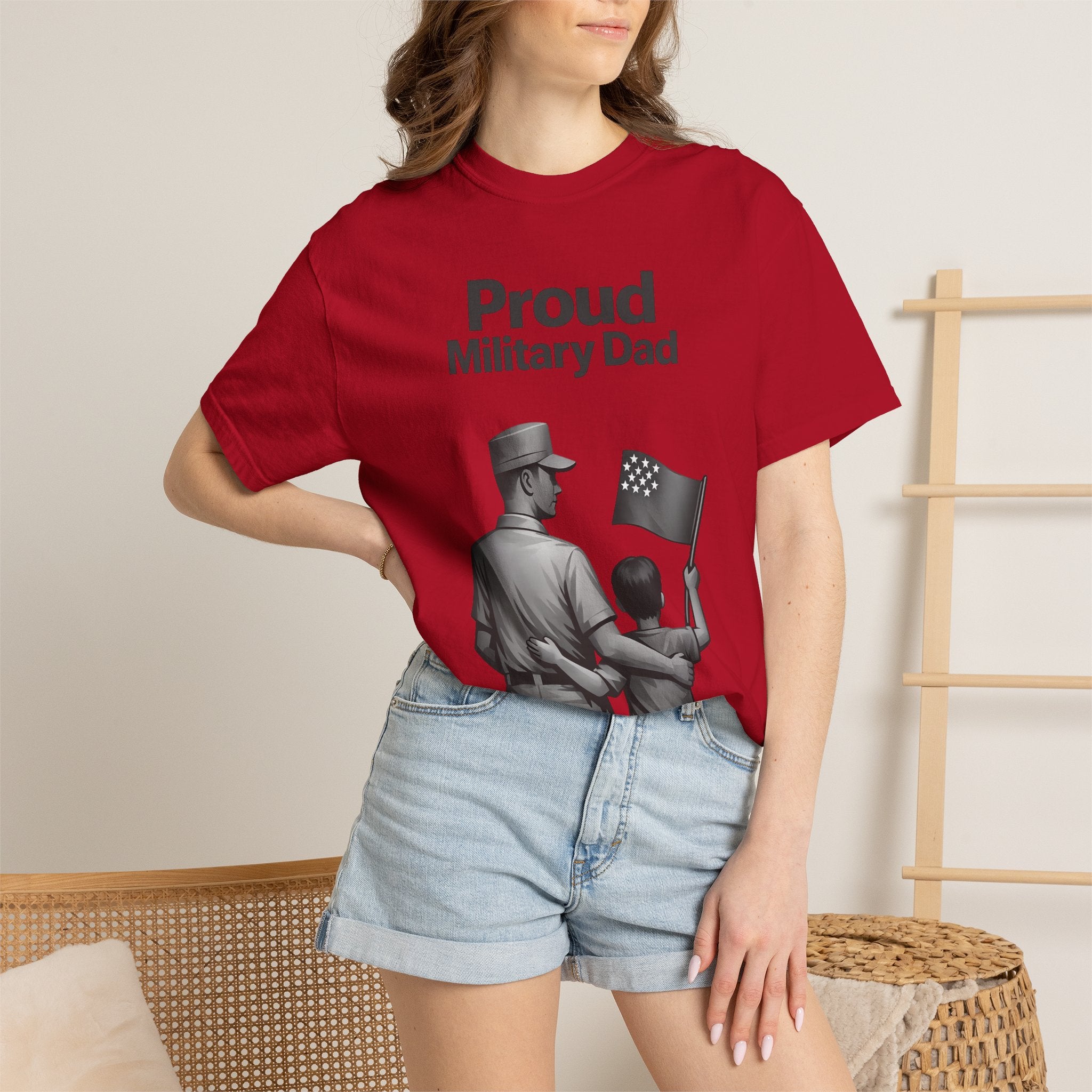 "Proud Military Dad" Unisex Garment-Dyed T-shirt
