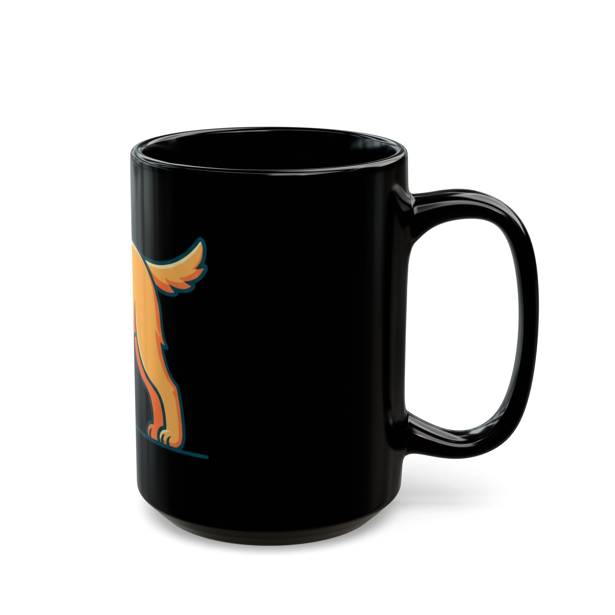 "Dog CALM" Black Ceramic Mug — Graphic