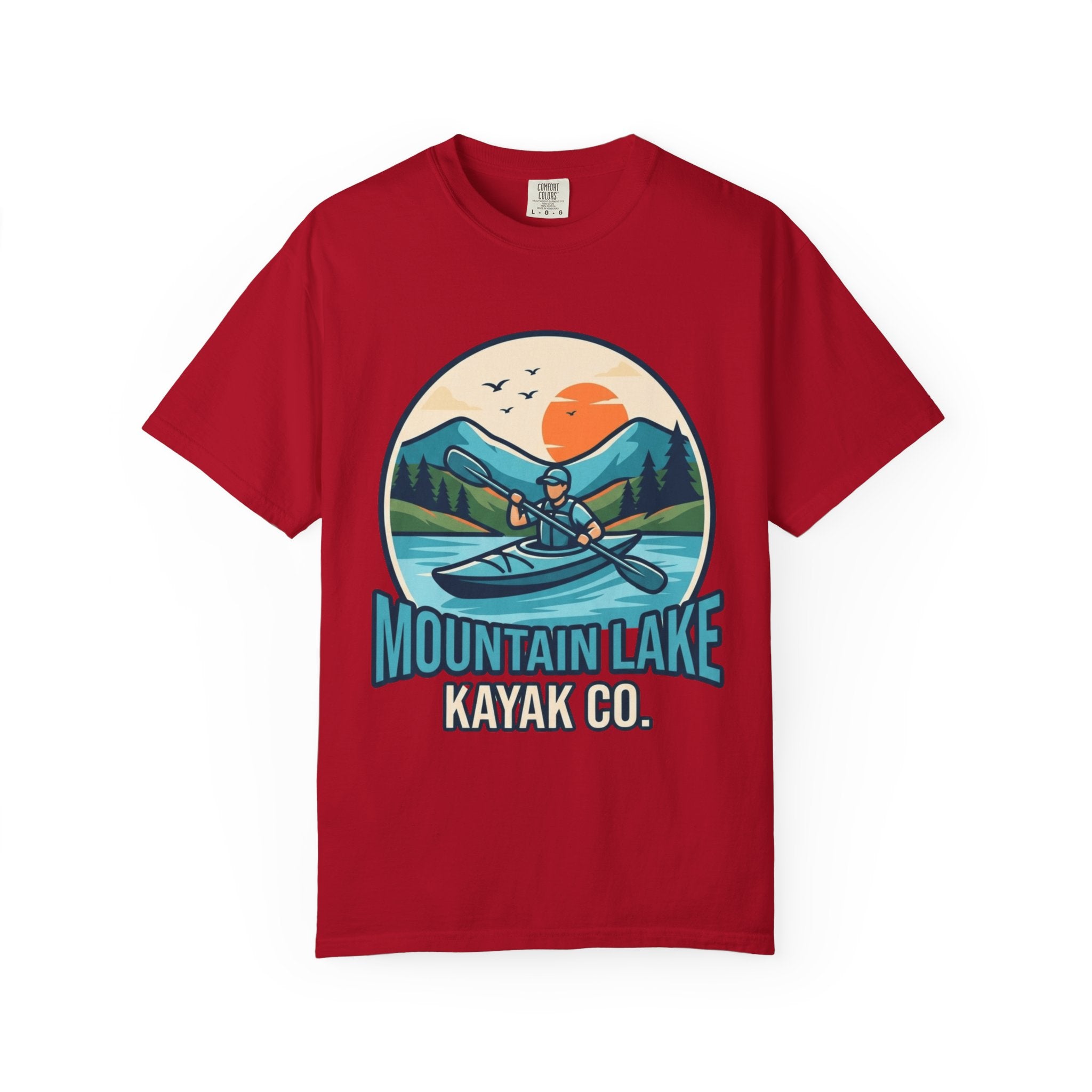 "Mountain Lake Kayak" Unisex Garment-Dyed Tee