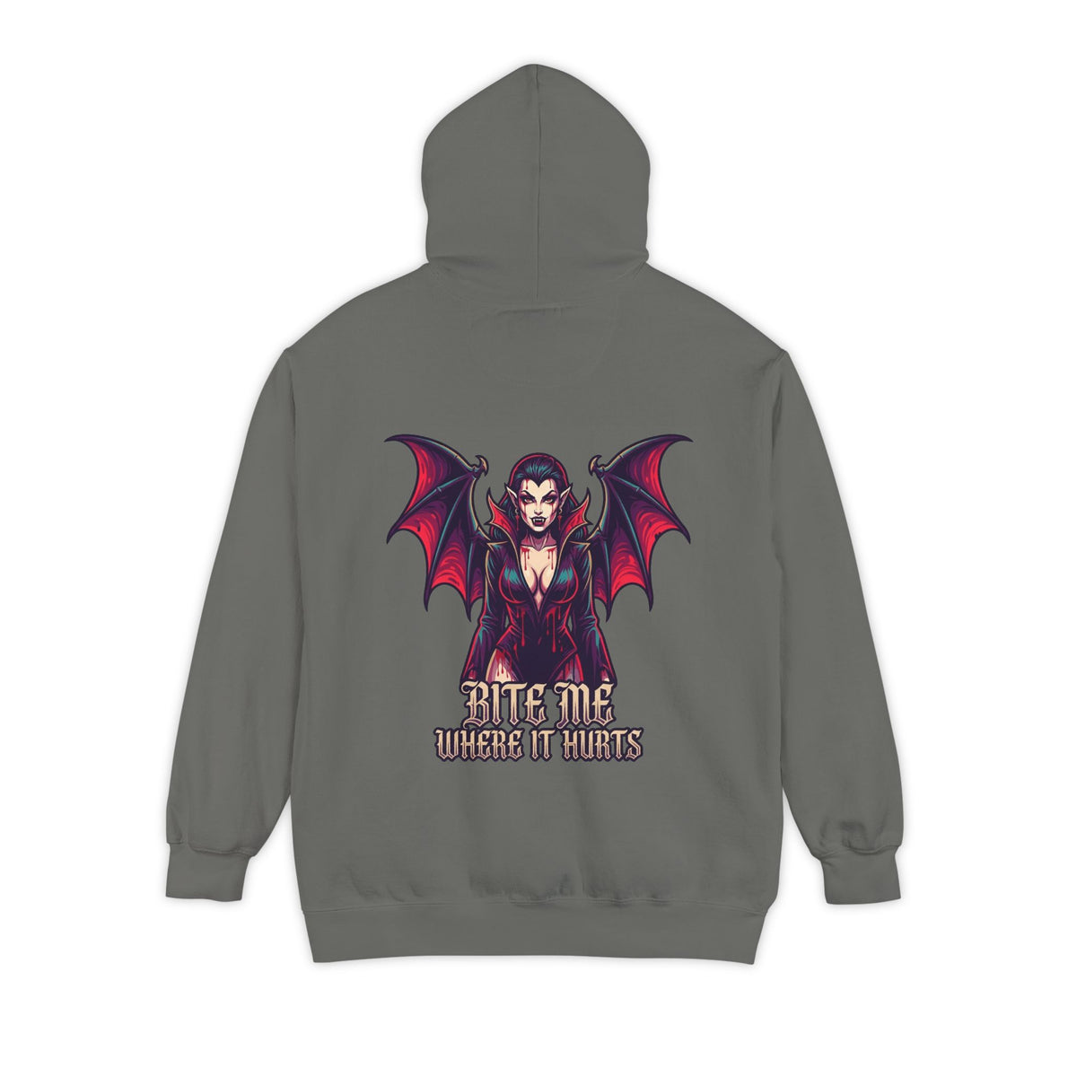 Color: Grey | Bite Me Where It Hurts Garment-Dyed Hoodie