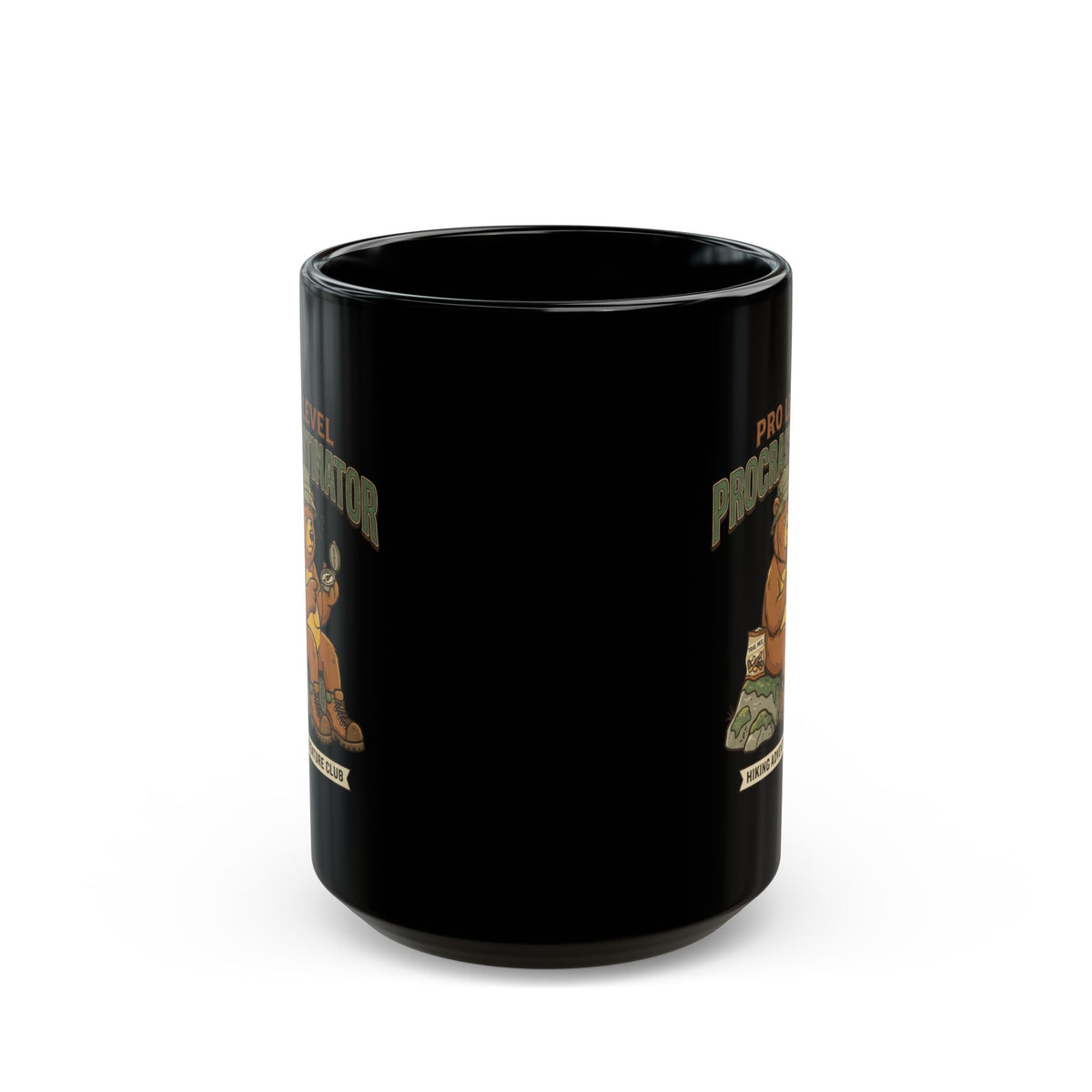 "Pro Level Procrastinator" Black Ceramic Mug