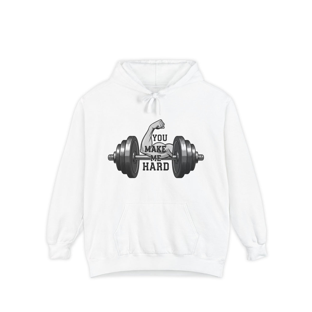 Color: White | You Make Me Hard Tee | Garment-Dyed Hoodie — AttitudeShirts