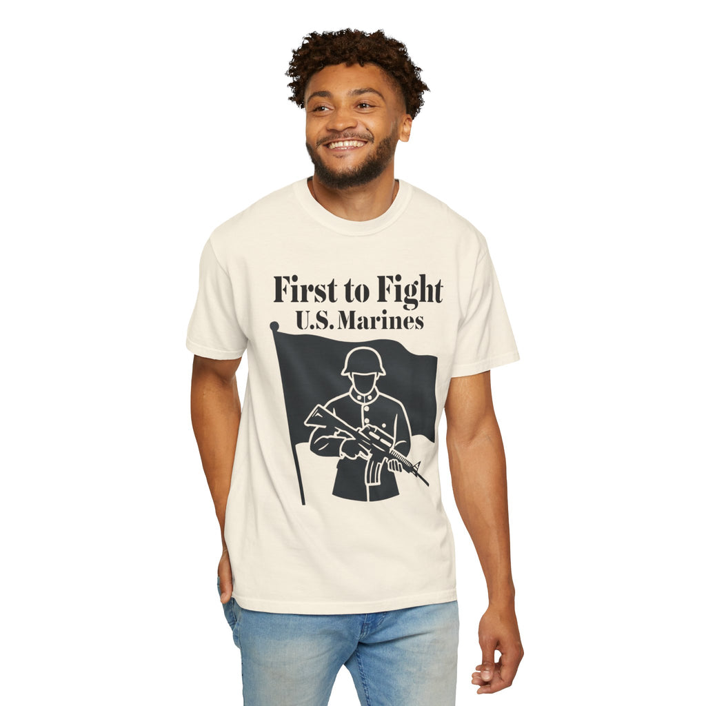"First to Fight" Unisex Garment-Dyed T-shirt