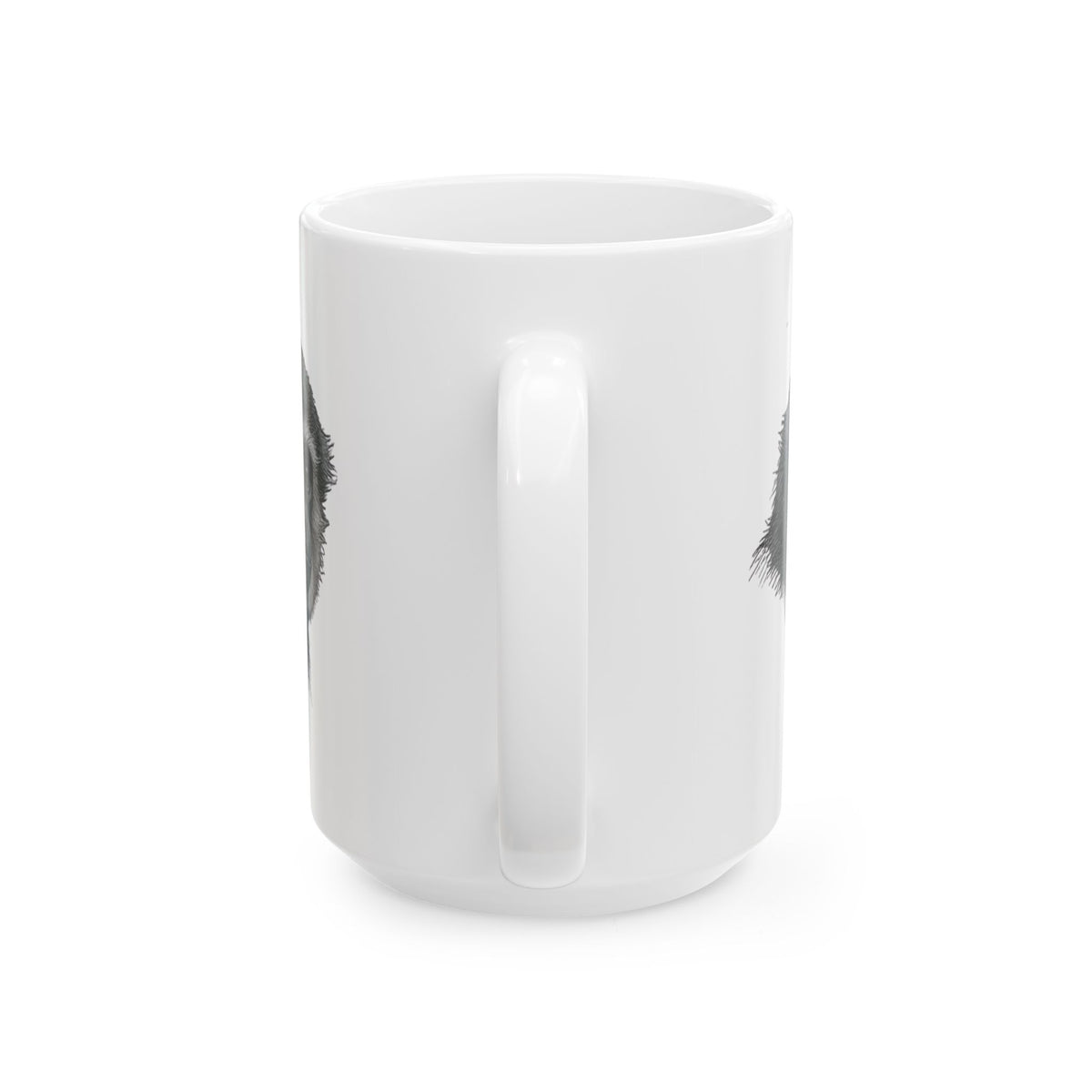 "Pencil Sketch Art Gibbon" White Ceramic Mug — Graphic