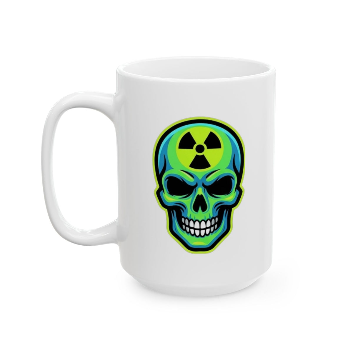 "Radioactive Apparel" White Ceramic Mug — Graphic