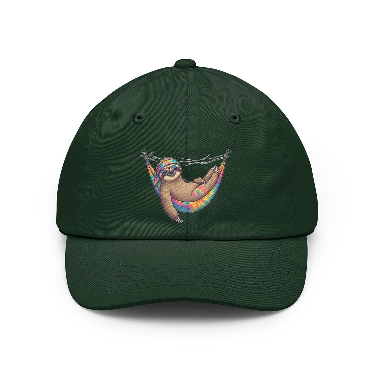 Color: Forest Green | Hippy Sloth Dad Hat