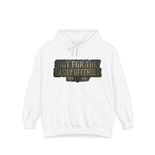 Color: White | Fair Warning Label | Garment-Dyed Hoodie — AttitudeShirts