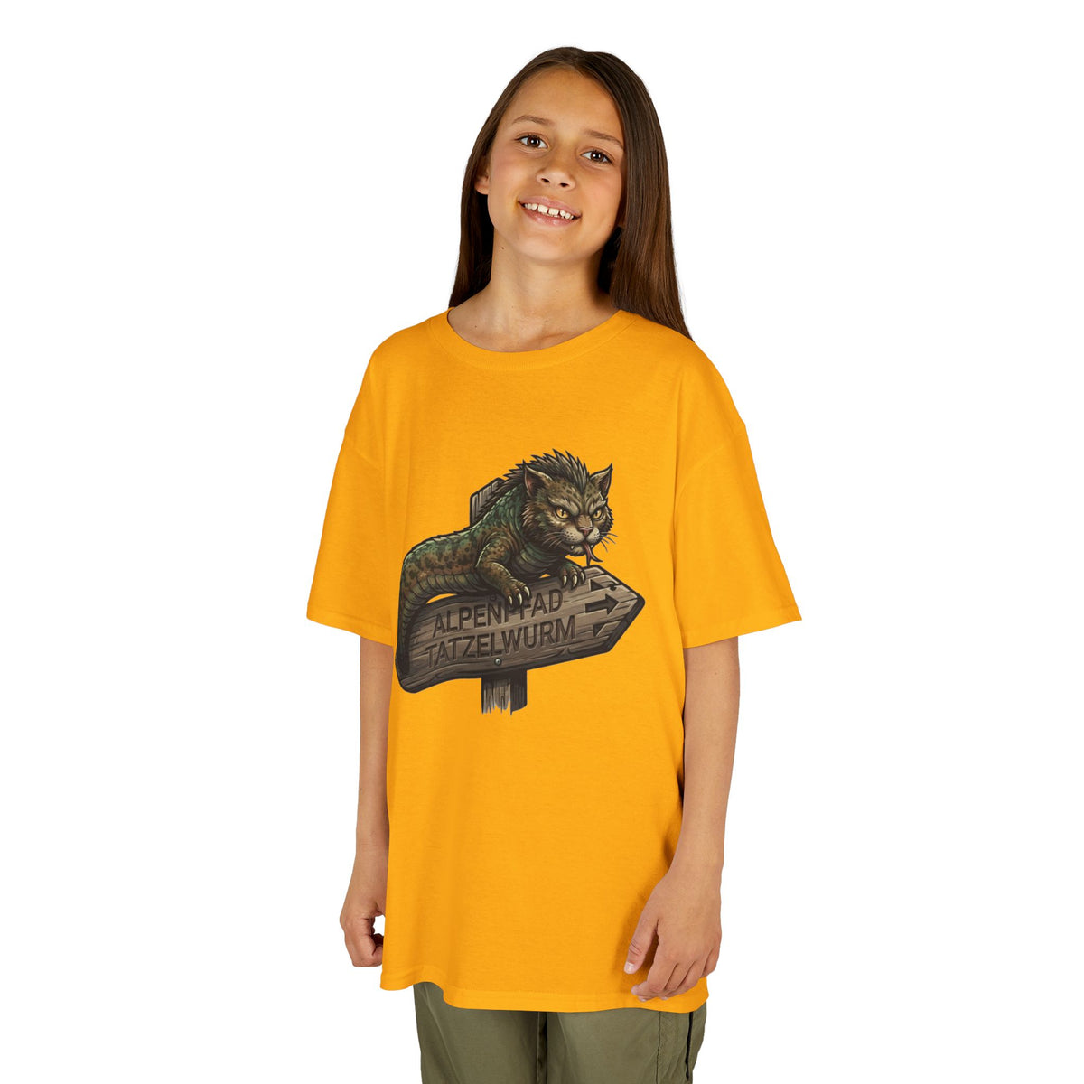 Color: Gold | Tatzelwurm (Alpine Europe) Kids Tee