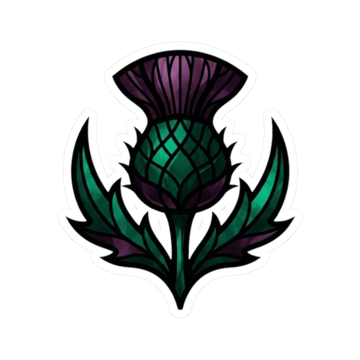 "Stained Glass Floral" Sticker
