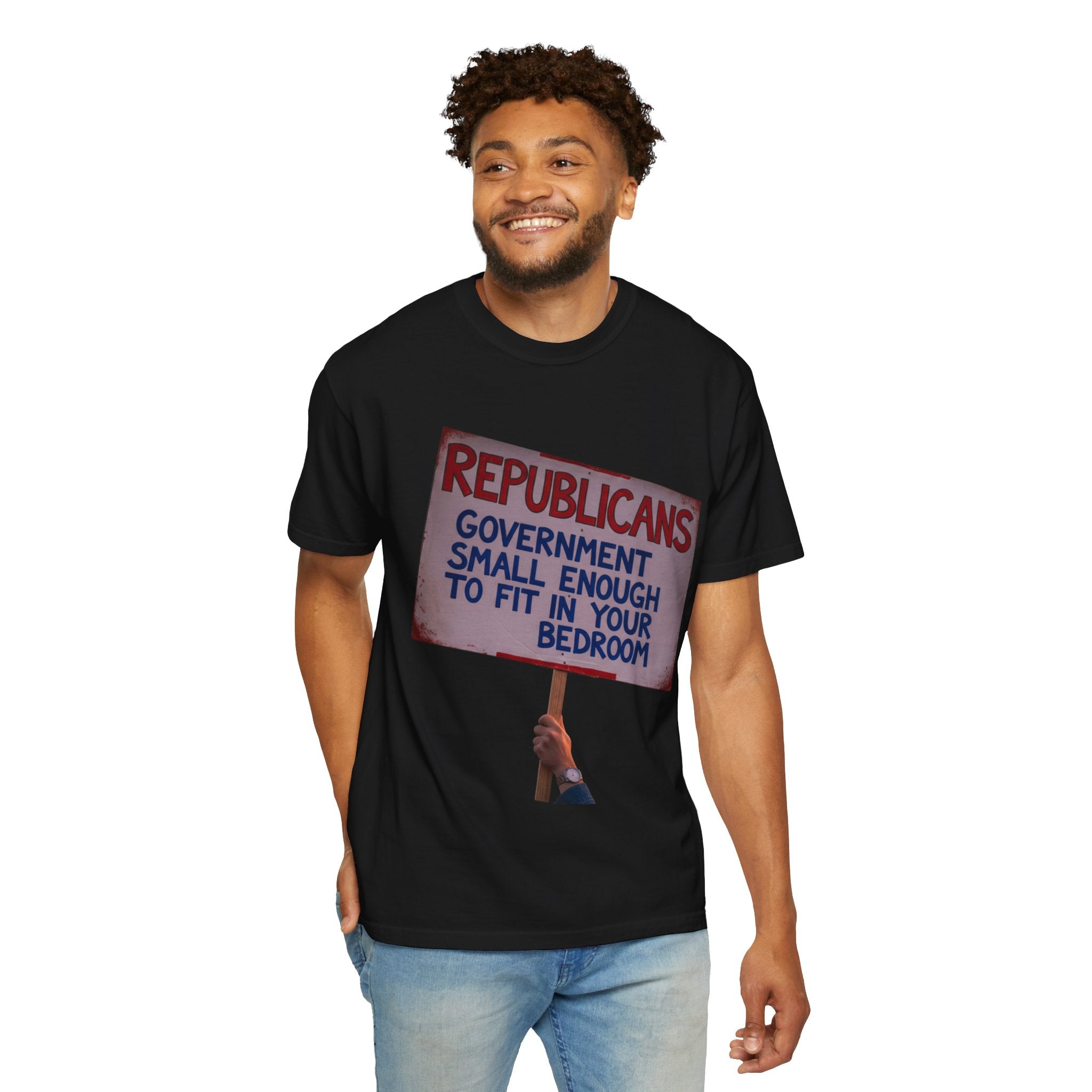"Small Government (In All the Wrong Places)" Unisex Garment-Dyed T-shirt