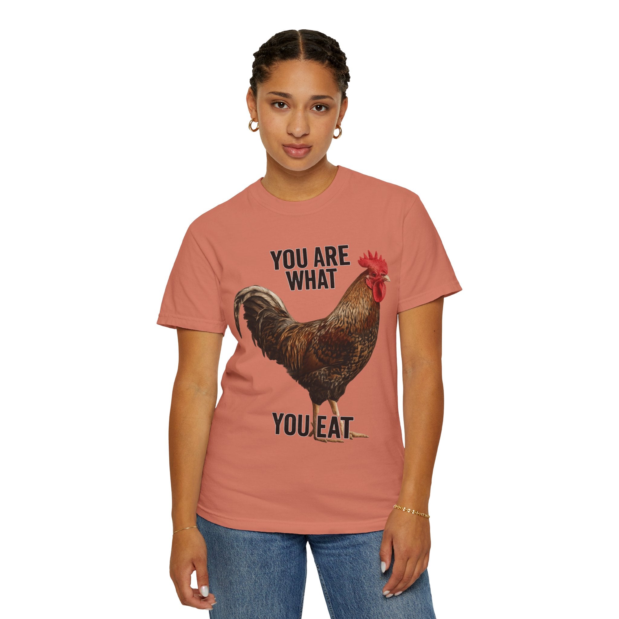 "You Are What You Eat Rooster 1" Unisex Garment-Dyed T-shirt