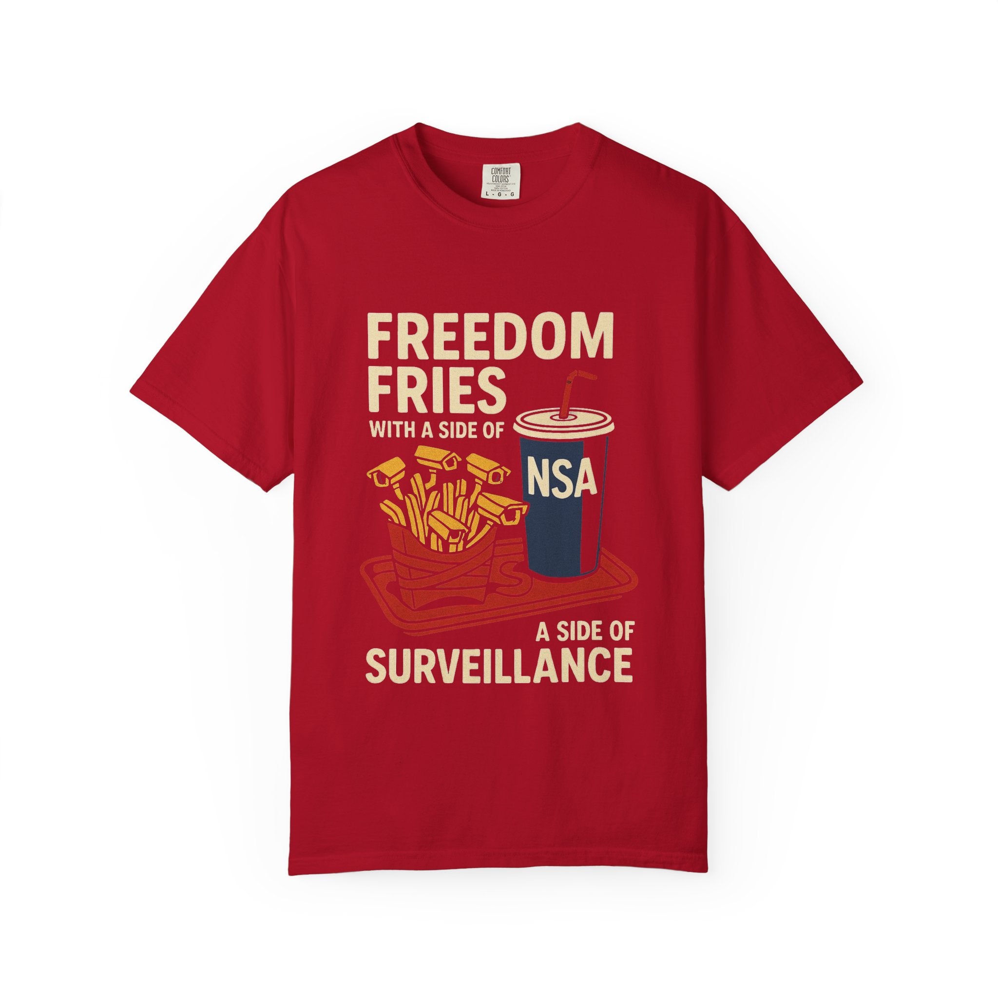 "Freedom Fries (With Extra Eyes)" Unisex Garment-Dyed T-shirt