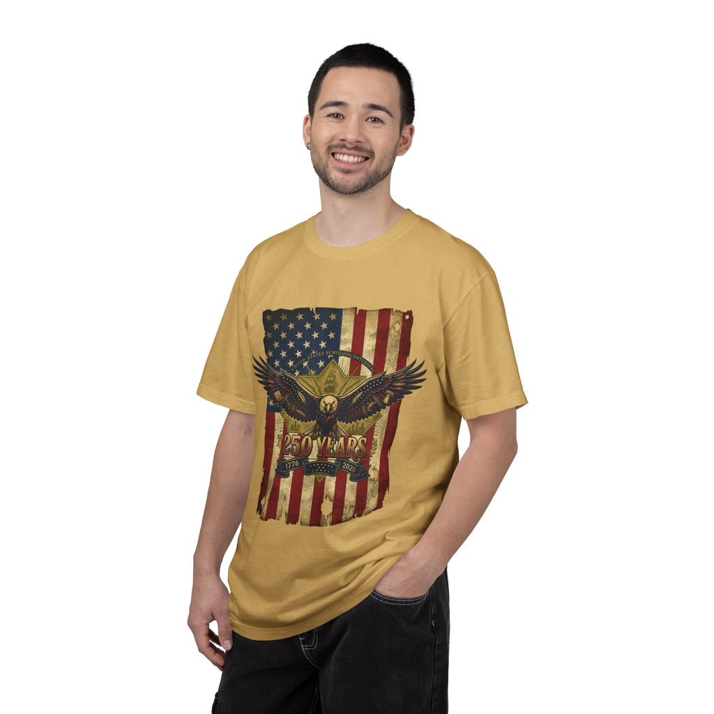 "Eagle and Flag 250 Years" Unisex Garment-Dyed Tee