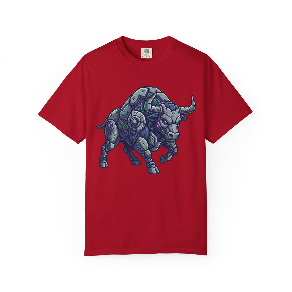 Color: Red | Cyber Bull Unisex Garment-Dyed Tee