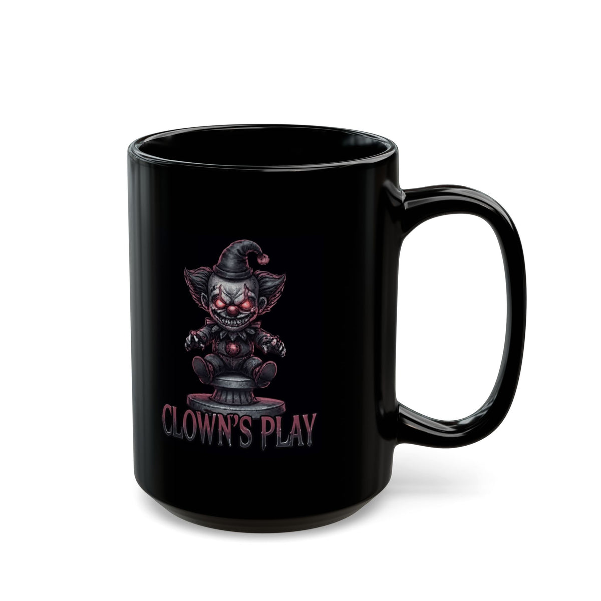 "Clown Play" Black Ceramic Mug