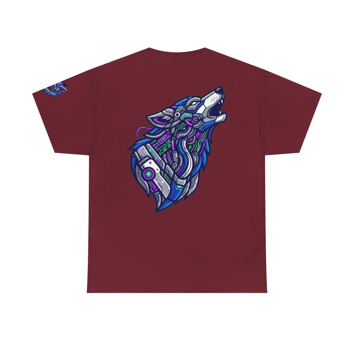 Color: Garnet | Cyber Wolf Premium Graphic Tee