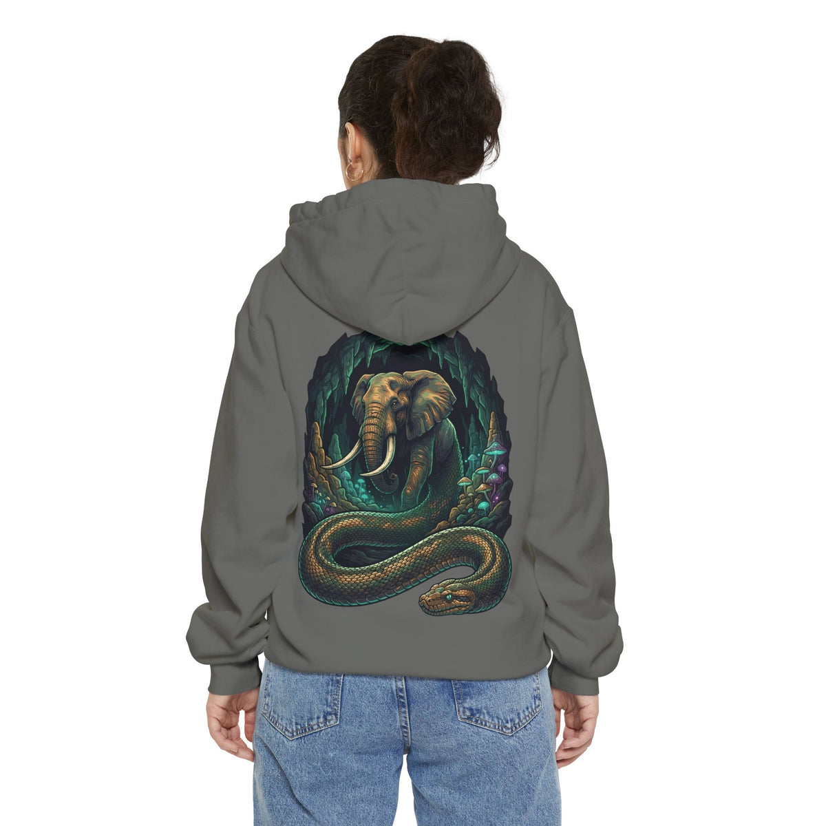 Color: Grey | Grootslang (South African Mythology) Garment-Dyed Hoodie