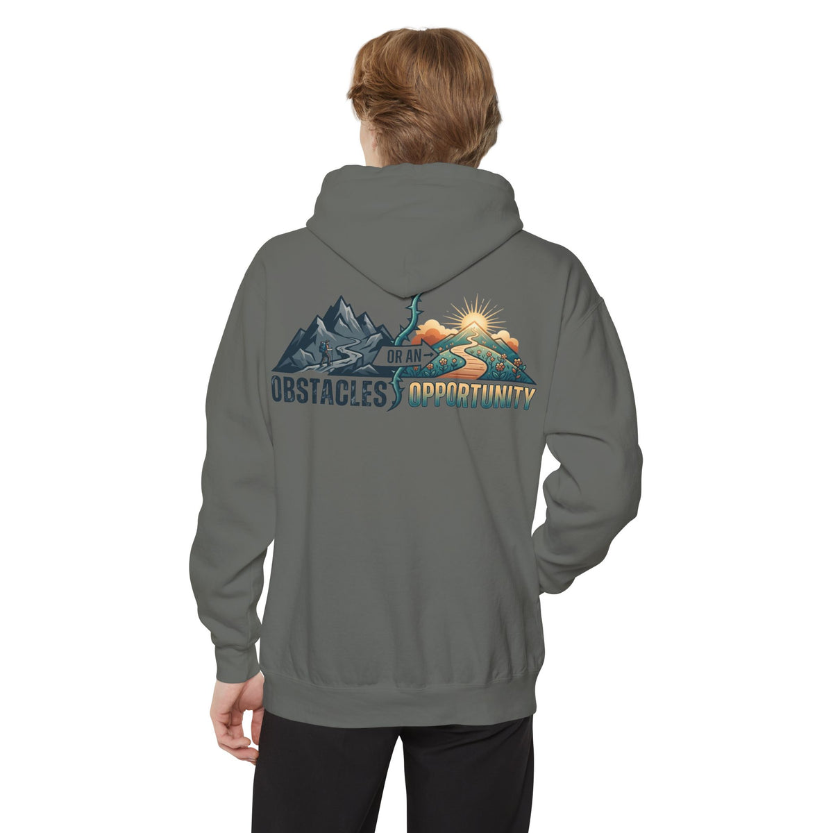 Color: Grey | Obstacle Or An Opportunity Garment-Dyed Hoodie