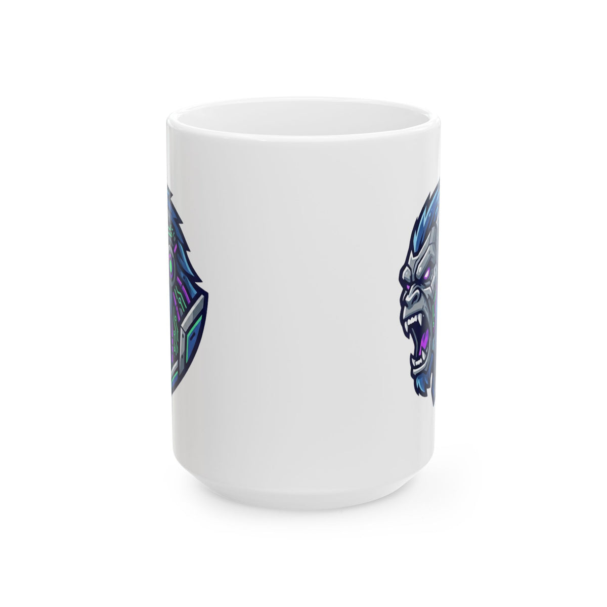 "Cyber Bigfoot" White Ceramic Mug — Graphic