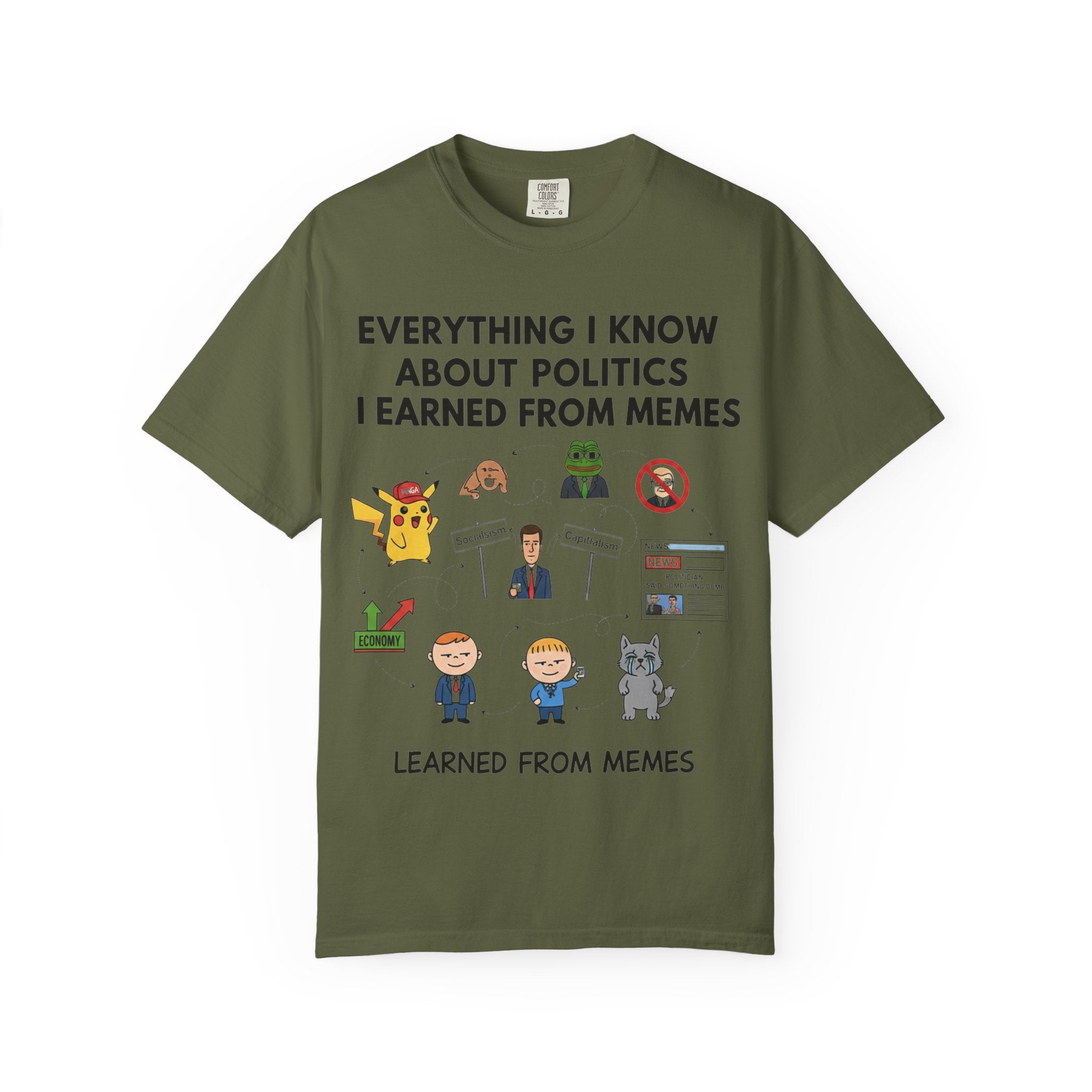 "Advanced Degrees in Memes" Unisex Garment-Dyed T-shirt
