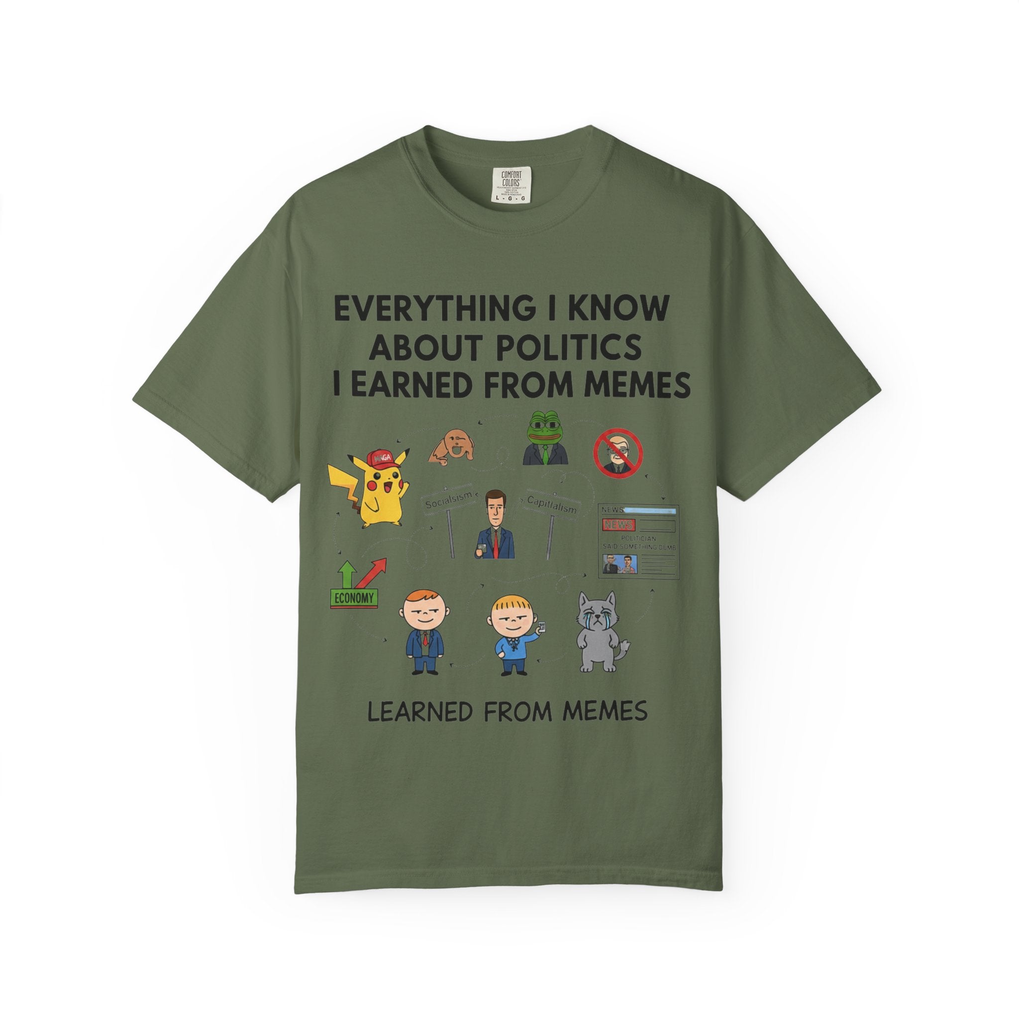 "Advanced Degrees in Memes" Unisex Garment-Dyed T-shirt