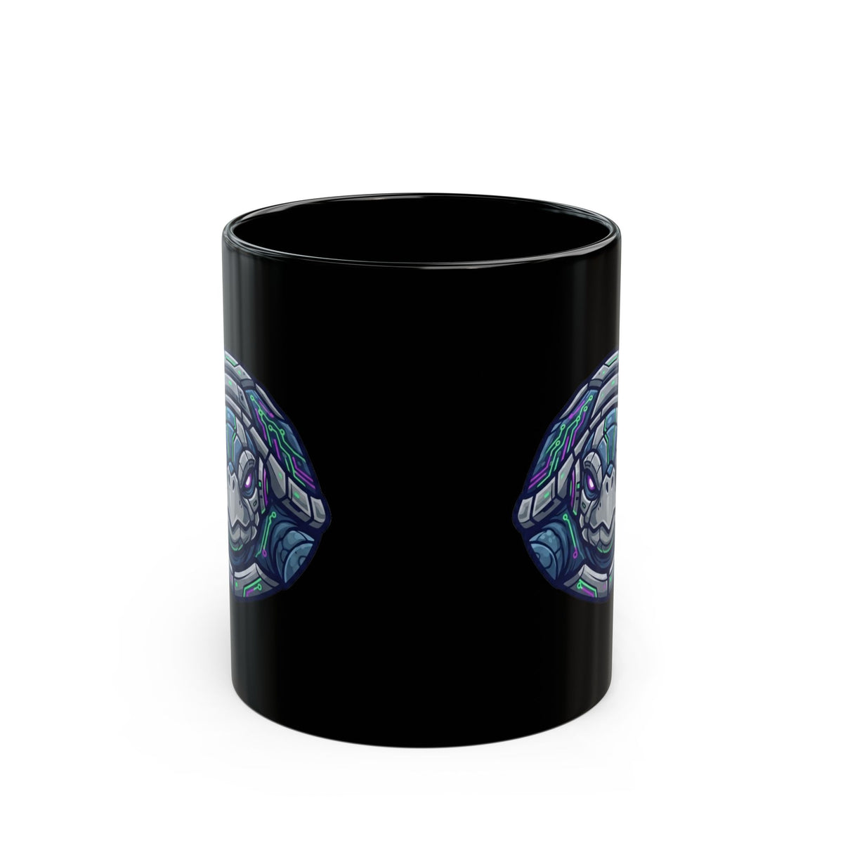 "Cyber Turtle" Black Ceramic Mug — Graphic