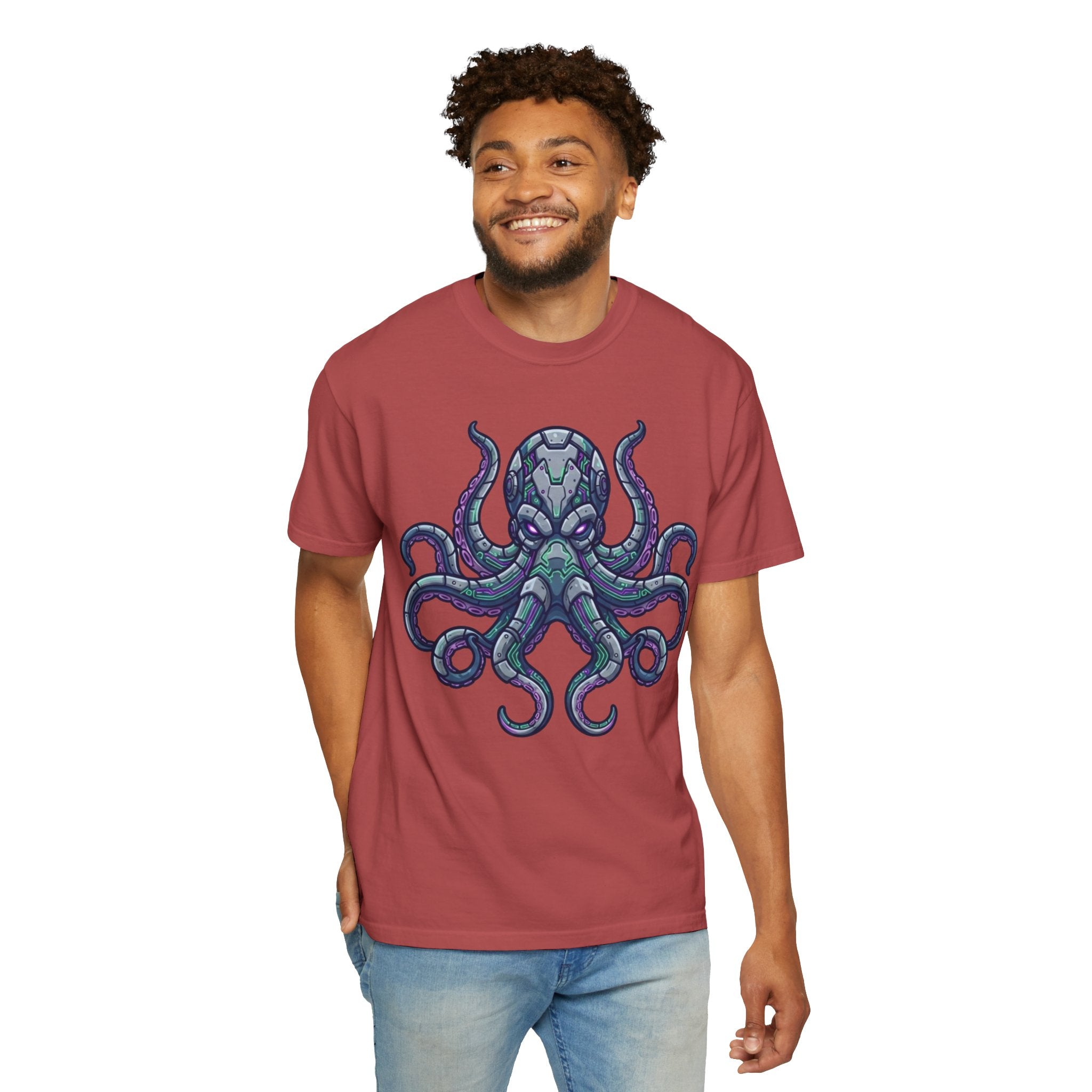 "Cyber Octopus" Unisex Garment-Dyed Tee