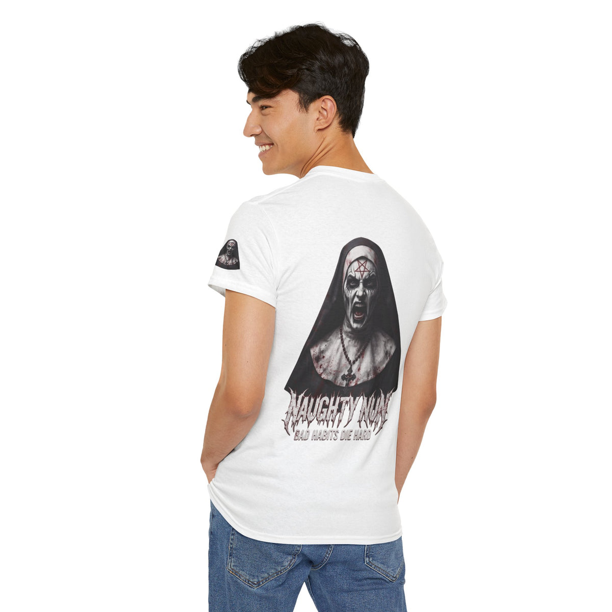 Color: White | Naughty Nun Premium Graphic Tee