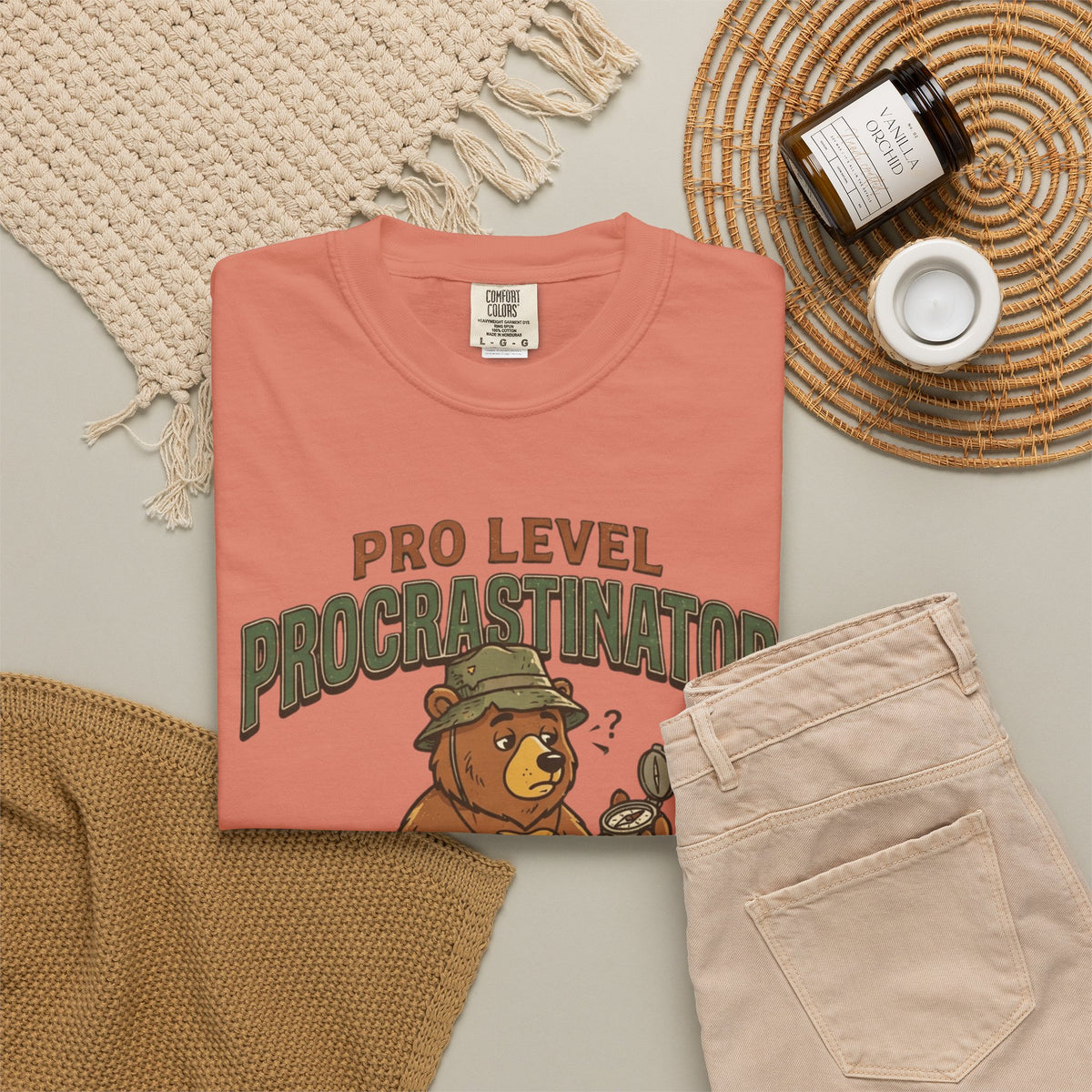"Pro Level Procrastinator" Unisex Garment-Dyed Tee