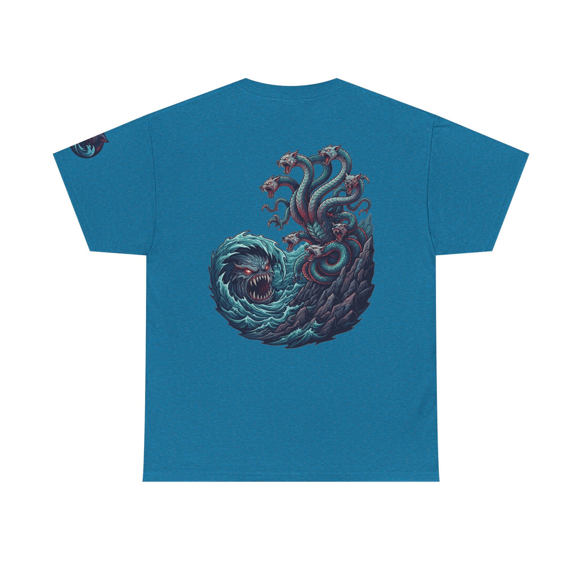 Color: Antique Sapphire | Charybdis and Scylla (Greek Mythology) Premium Graphic Tee