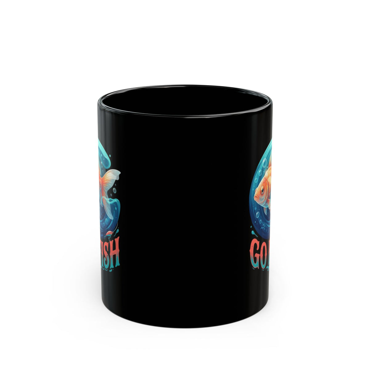 "Go Fish" Black Ceramic Mug