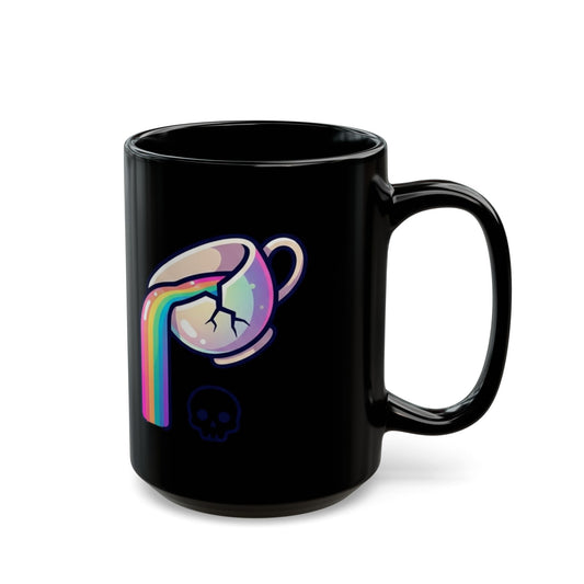 "Surviving on Caffeine Spite and Superior Aesthetics" Black Ceramic Mug — Graphic