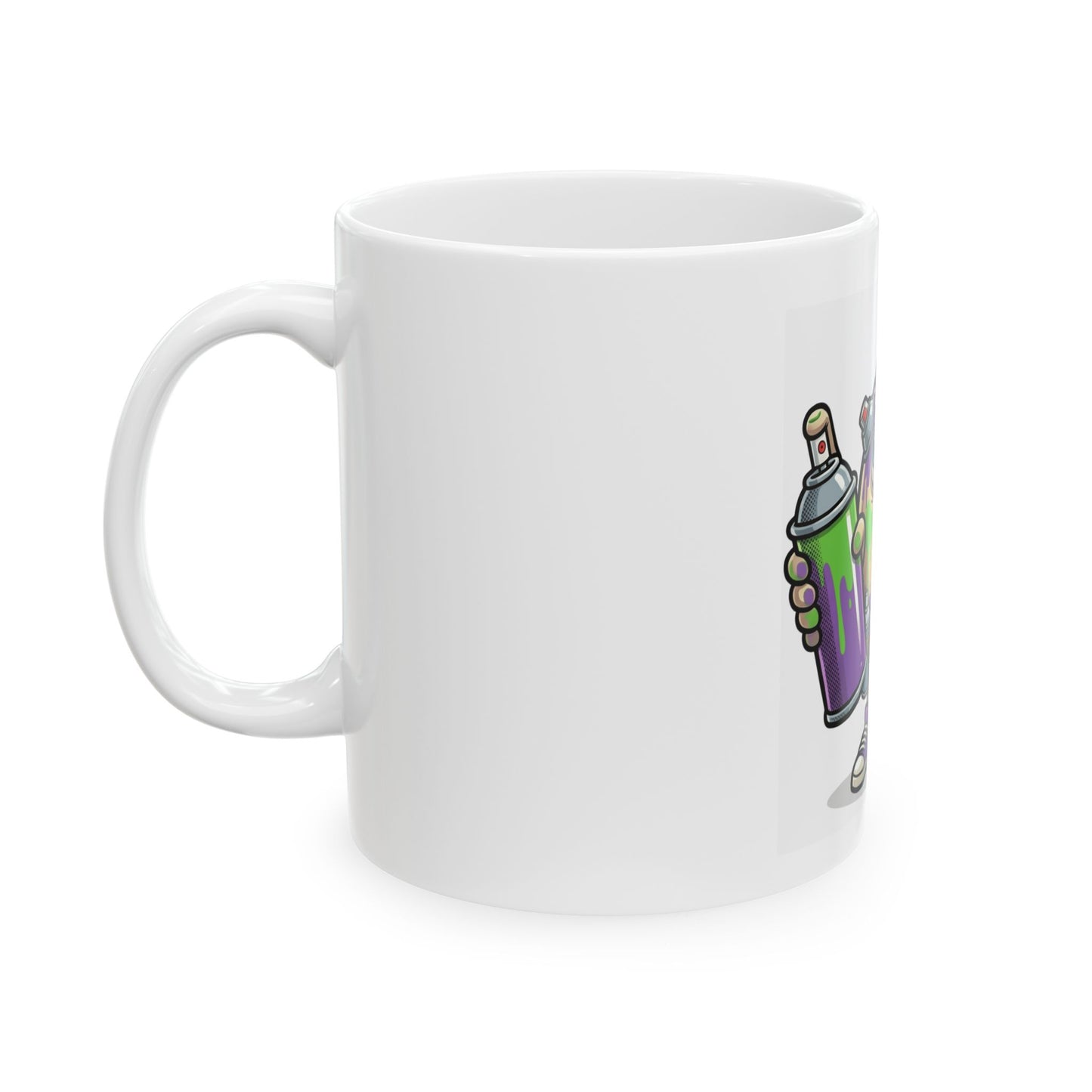 "Graffiti" White Ceramic Mug