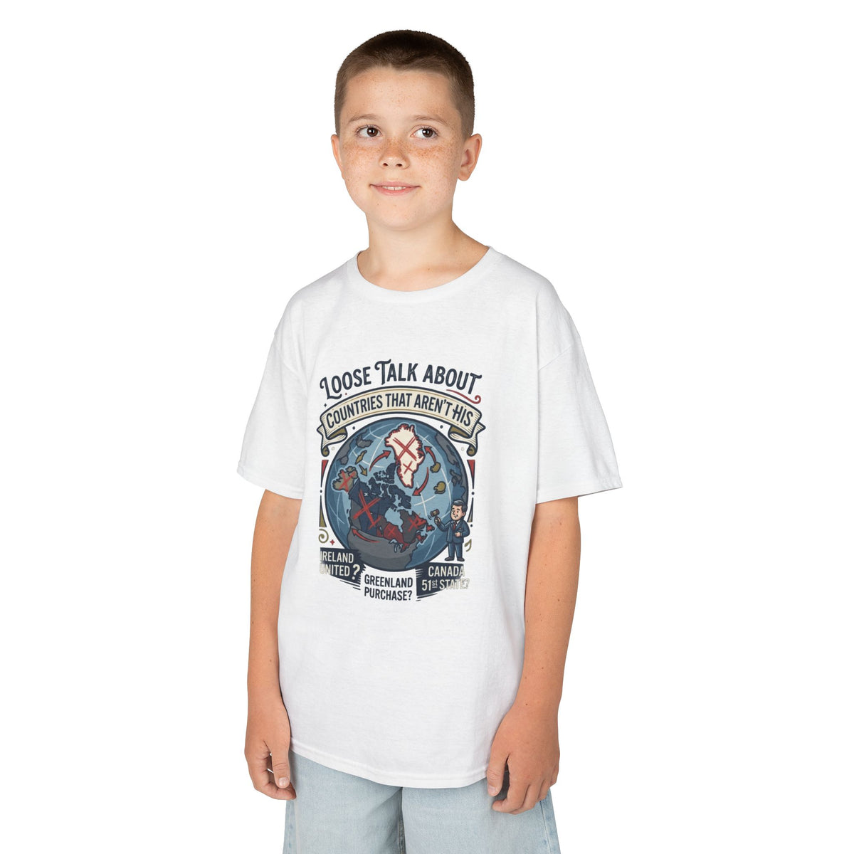 Color: White | Loose Talk About Countries That Aren't His Kids Tee