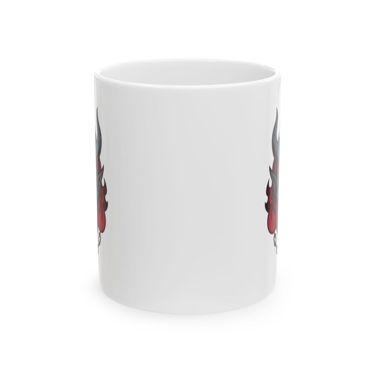 "Damned" White Ceramic Mug — Graphic