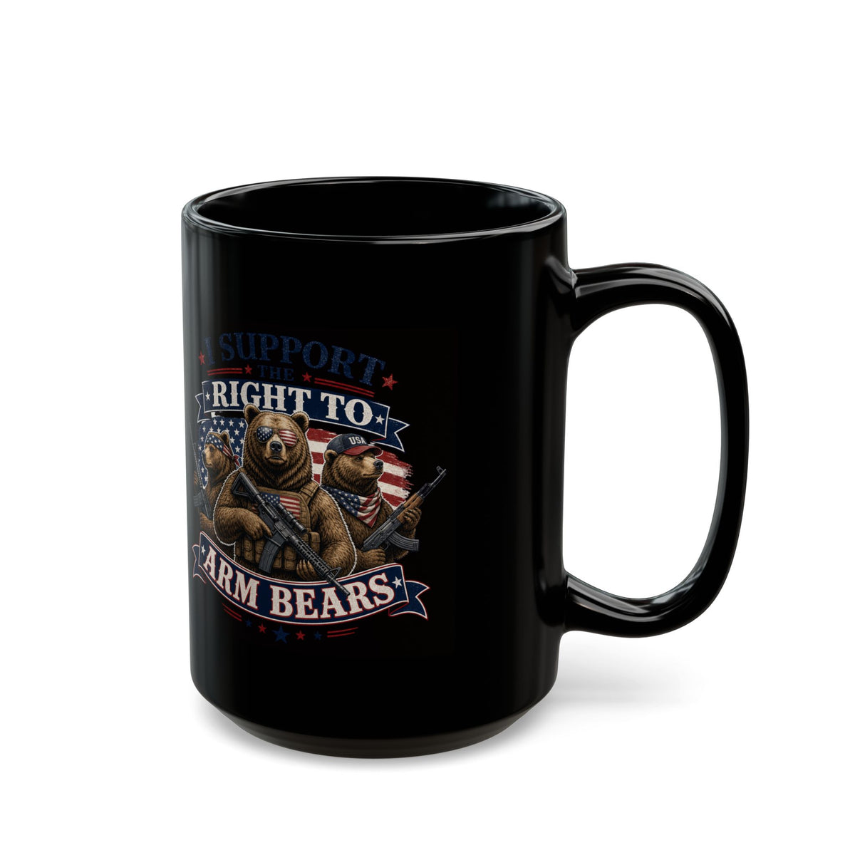 "Armed Bears" Black Ceramic Mug