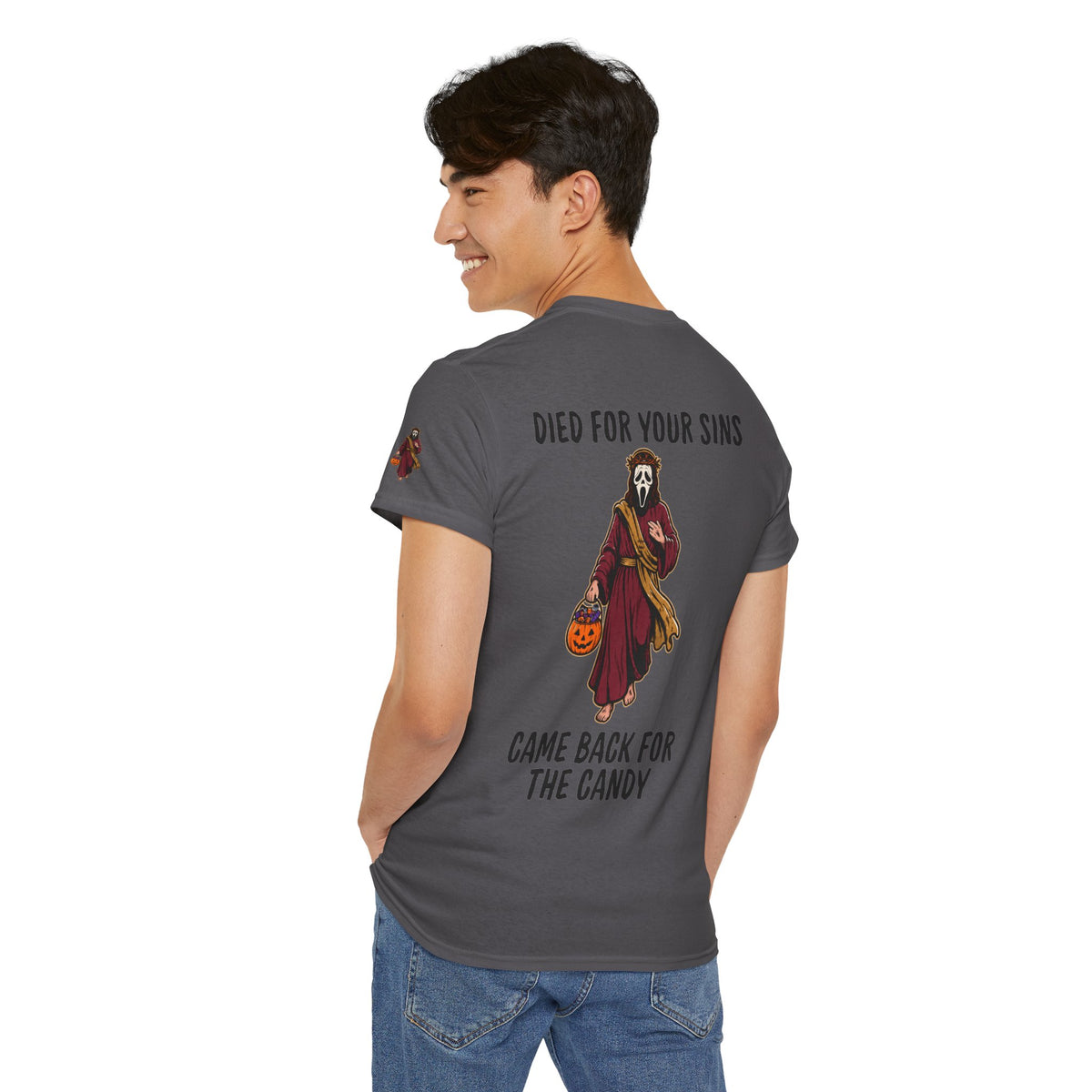 Color: Charcoal | Died for Your Sins, Came Back for the Candy Premium Graphic Tee