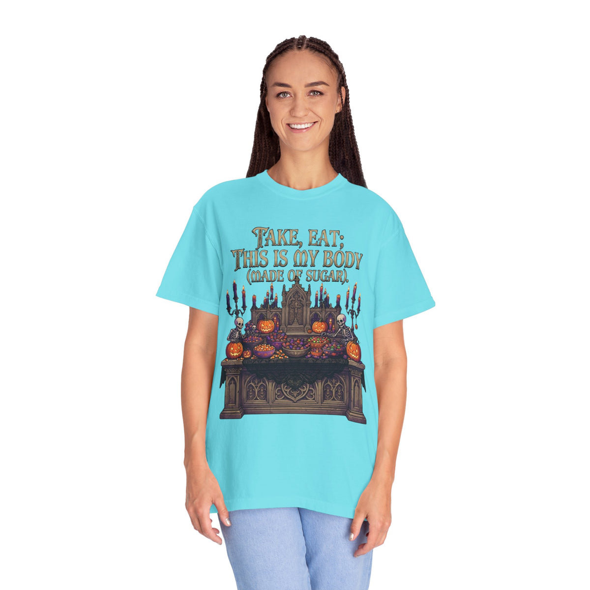 Color: Lagoon Blue | This Is My Body Unisex Garment-Dyed Tee