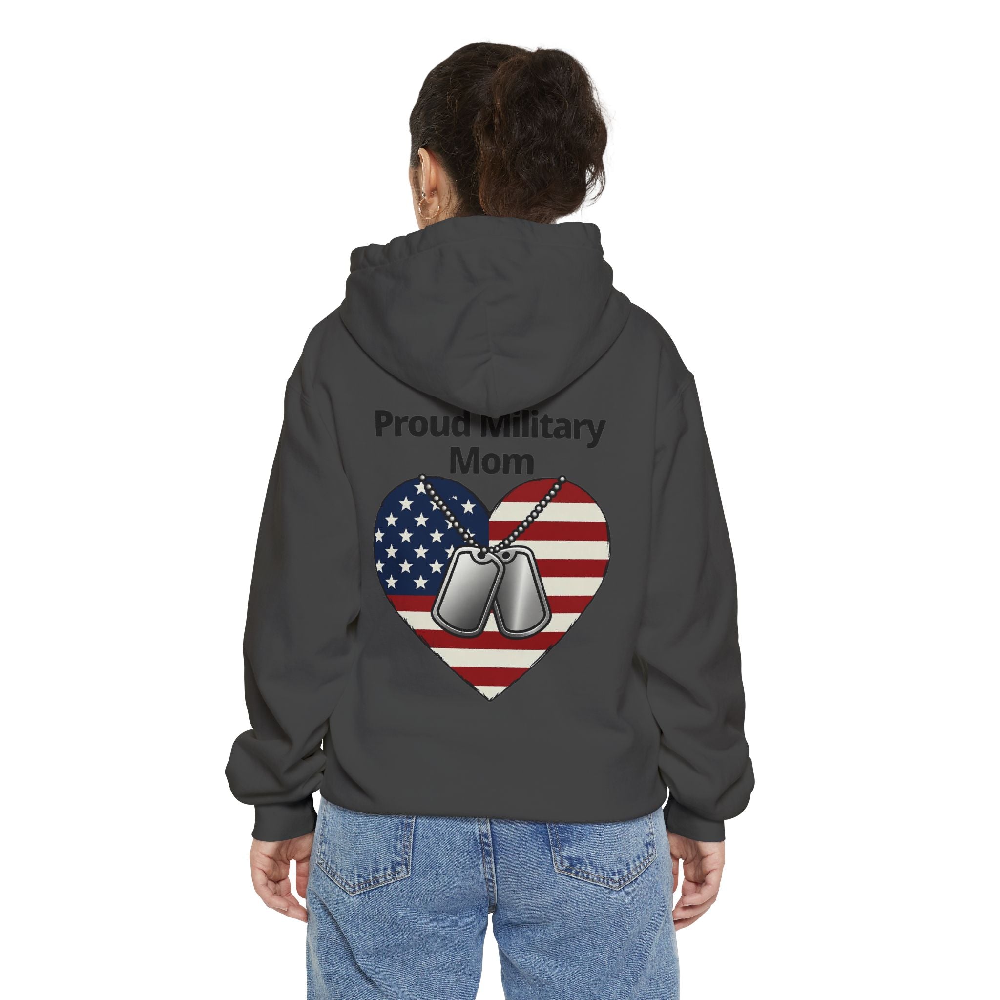 "Proud Military Mom" Garment-Dyed Hoodie