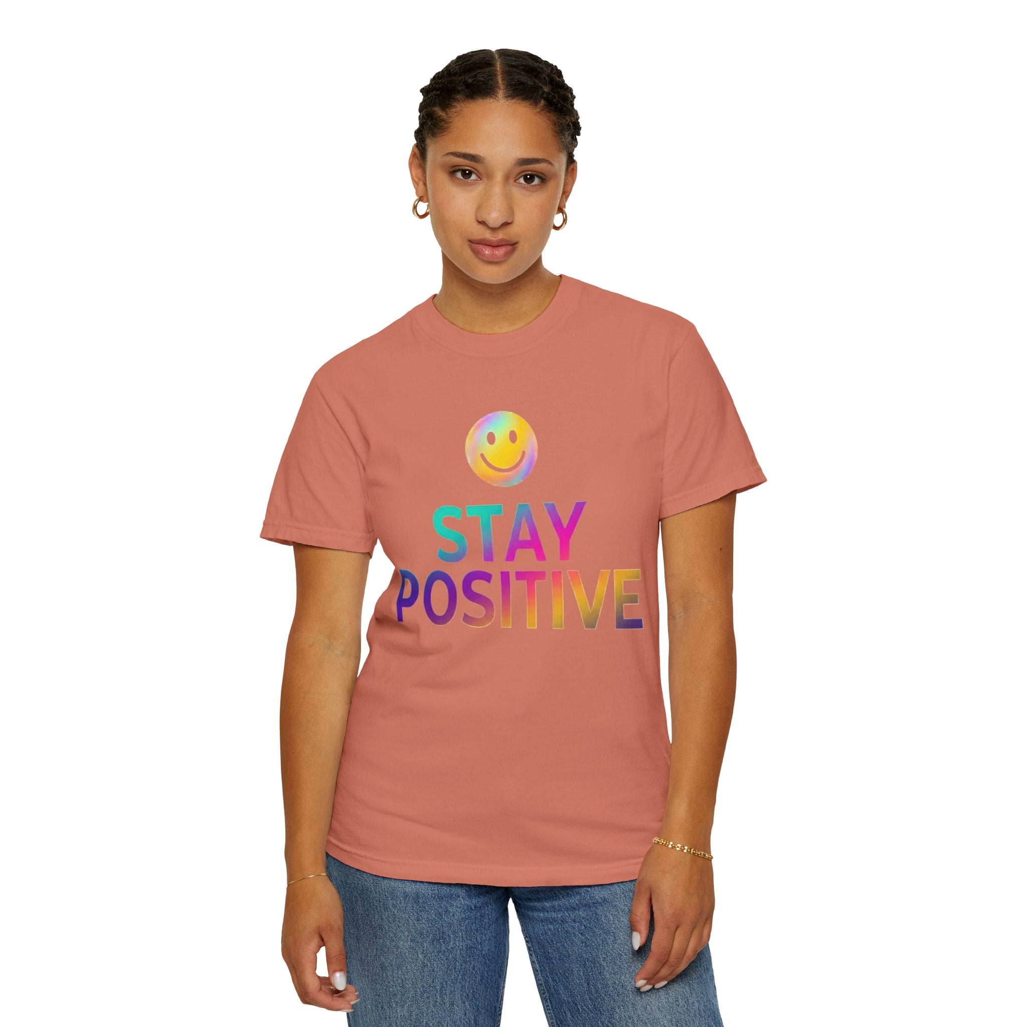 "Stay Positive" Unisex Garment-Dyed Tee