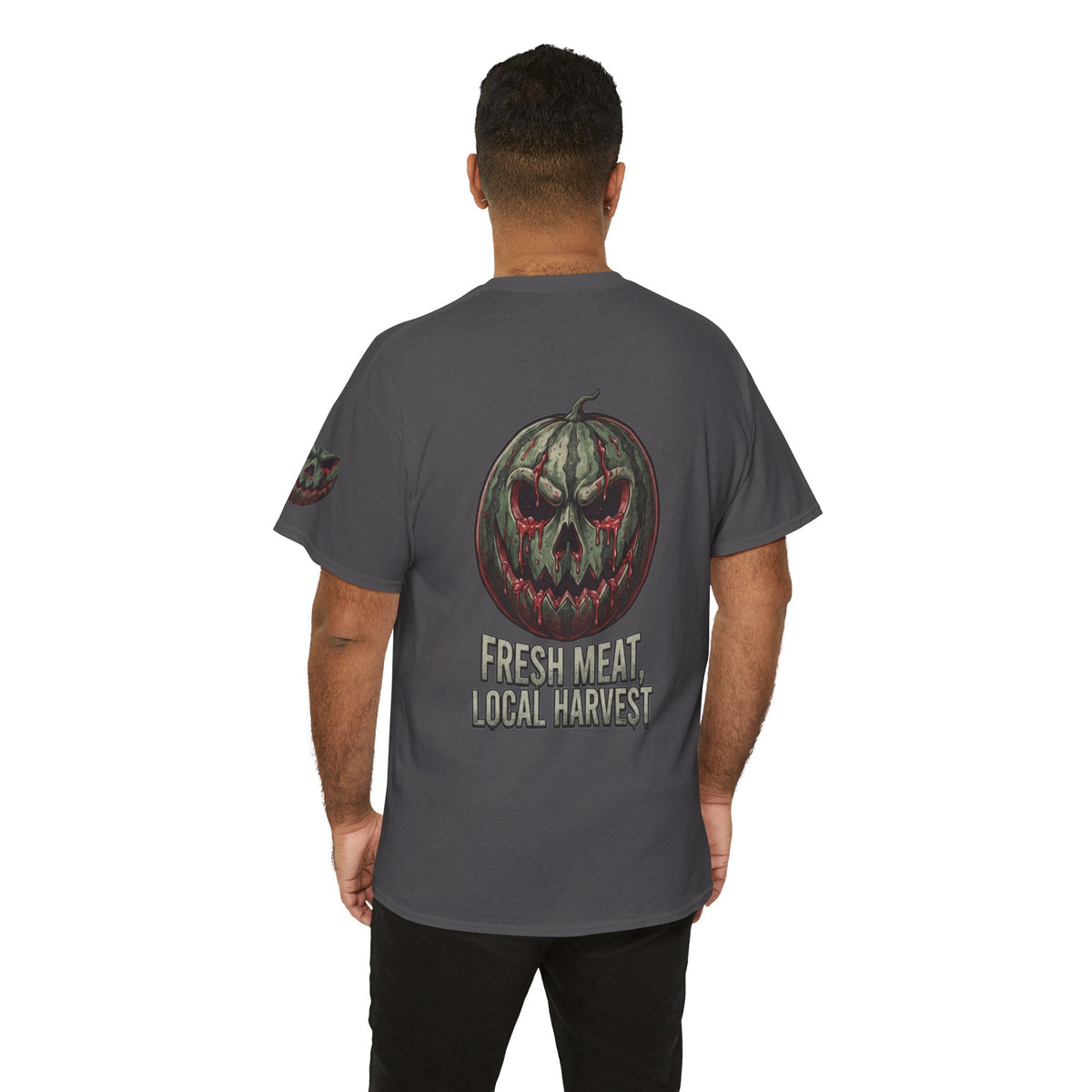 Color: Charcoal | Fresh Meat, Local Harvest Premium Graphic Tee